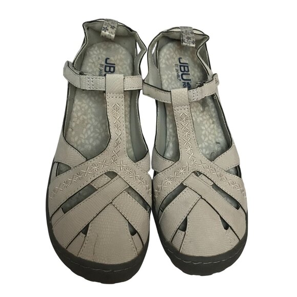 JBU By Jambu Womens Cynthia Vegan Sandals 7M Faux Leather Memory Foam Insole Gre - Picture 2 of 7